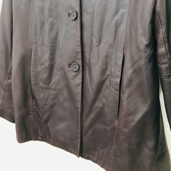 Couture by J.Park Lamb Leather Jacket L Brown Coat - Picture 8 of 8